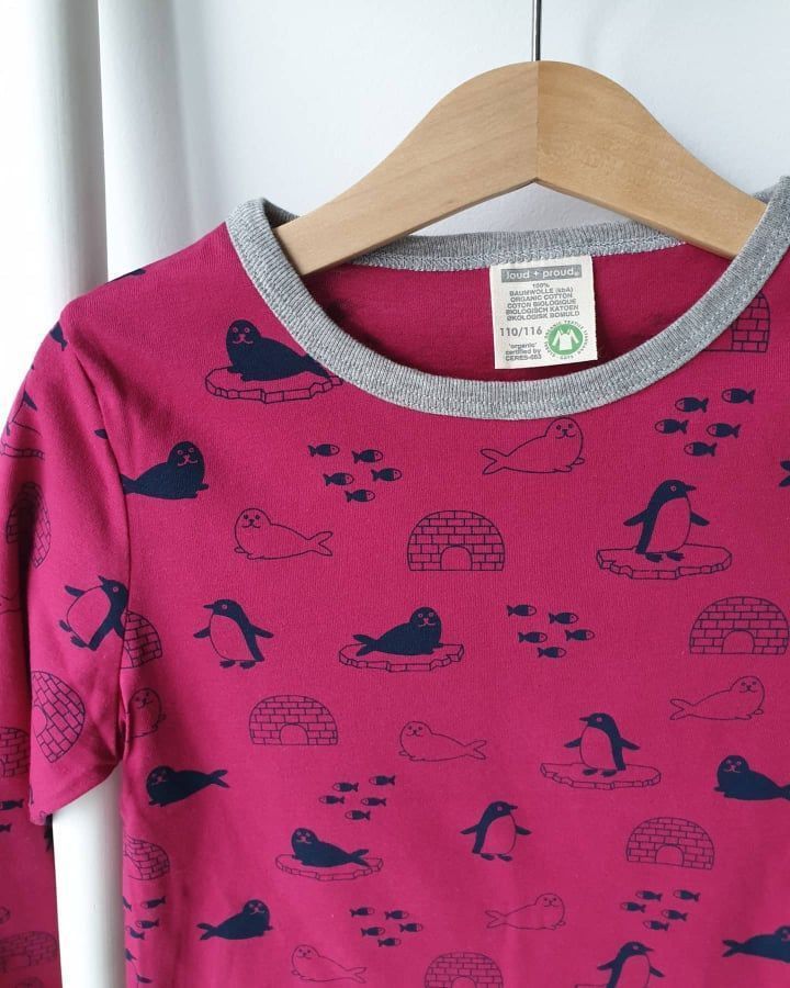 Camiseta berry manga larga L+P detalles GOTS