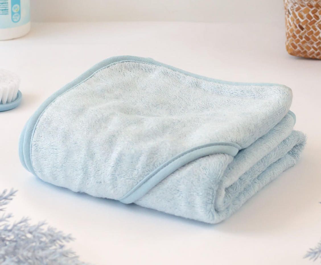 Capa de baño bebé bambú azul Kiokids