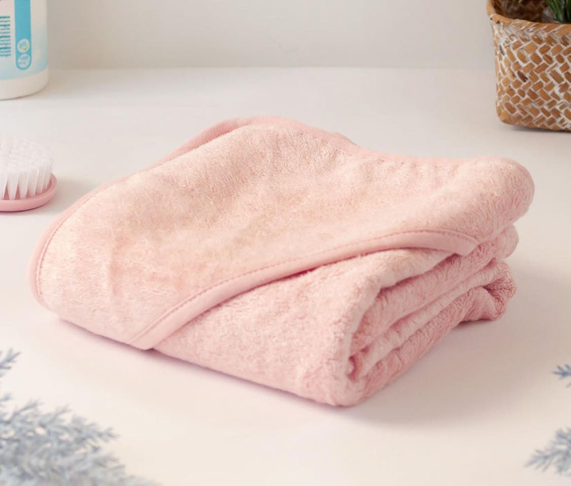 Capa de baño bebé bambú rosa Kiokids