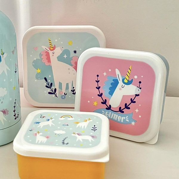 comprar pack de tuppers para niña con dibujo de unicornios