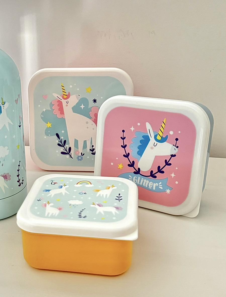 comprar pack de tuppers para niña con dibujo de unicornios