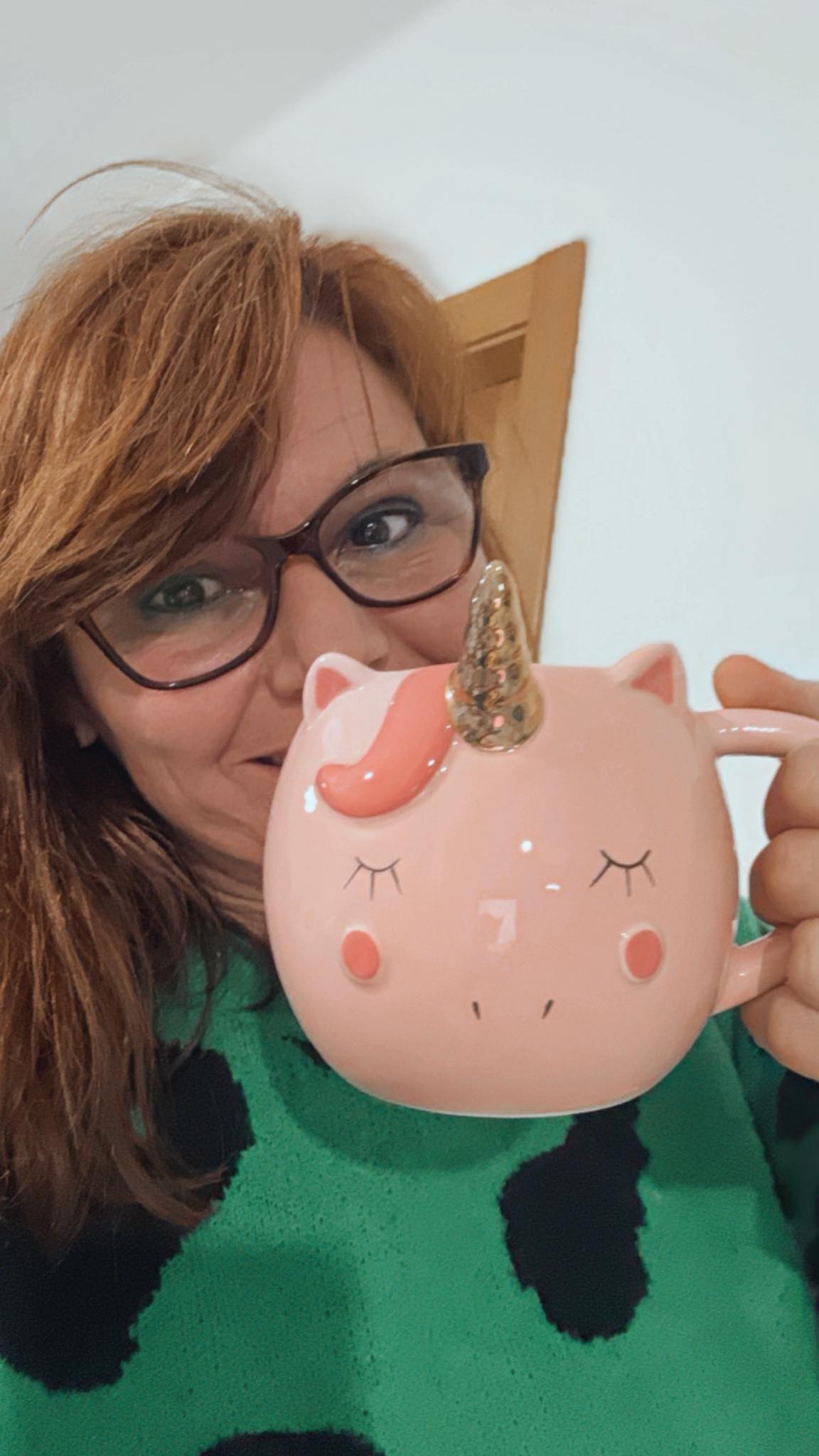 Taza cerámica 3D con forma de Unicornio Rosa arcoiris grande