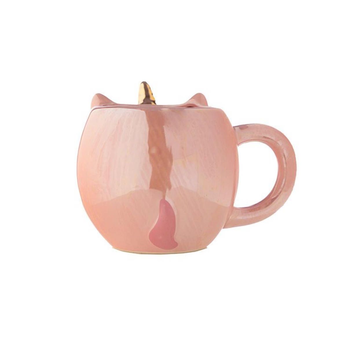 Taza cerámica 3D con forma de Unicornio Rosa arcoiris