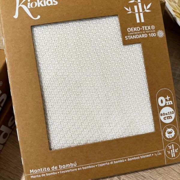 Manta bebé bambú beige
