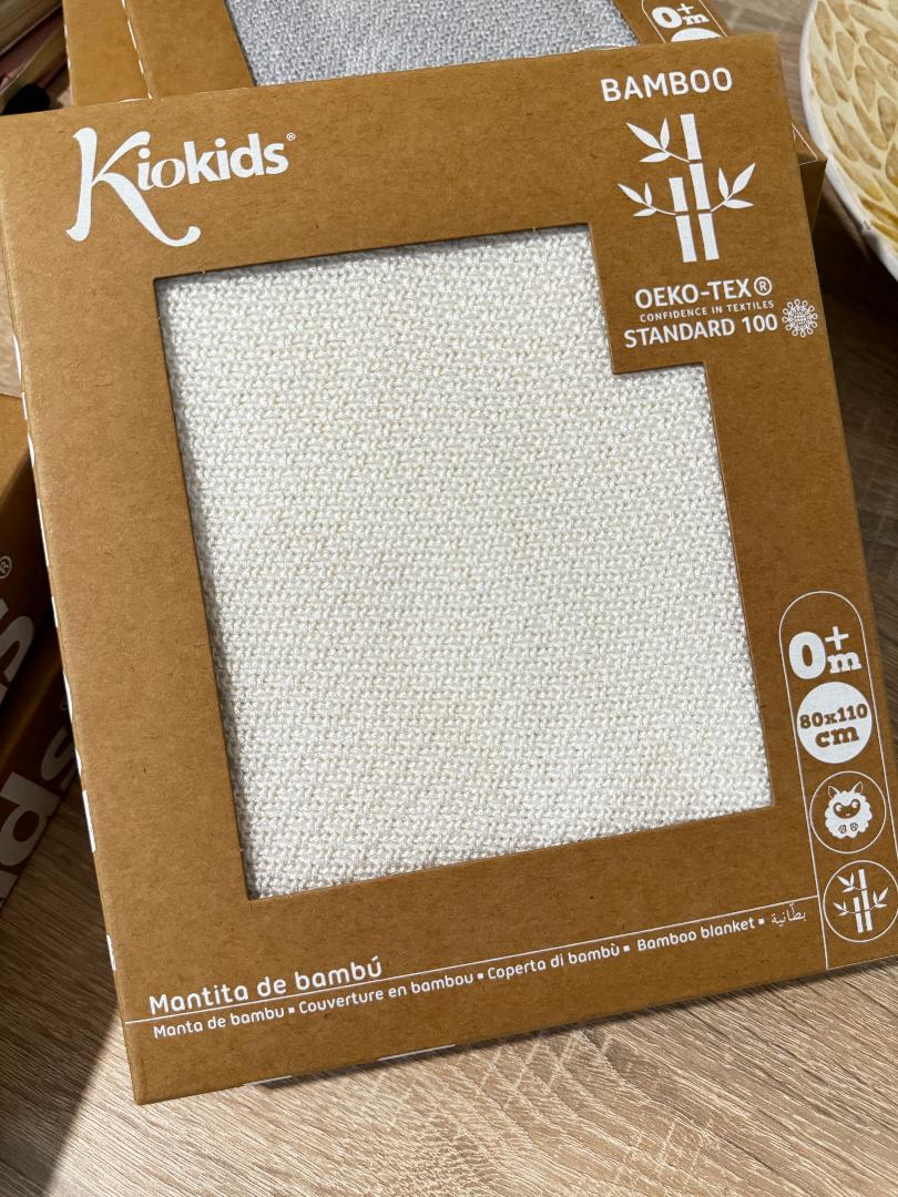 Manta bebé bambú beige