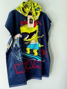 Poncho toalla algodón Dinosaurio