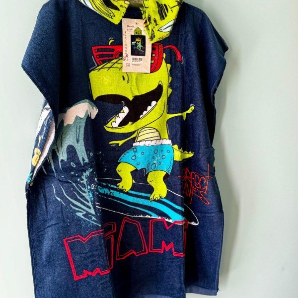 Poncho toalla algodón Dinosaurio