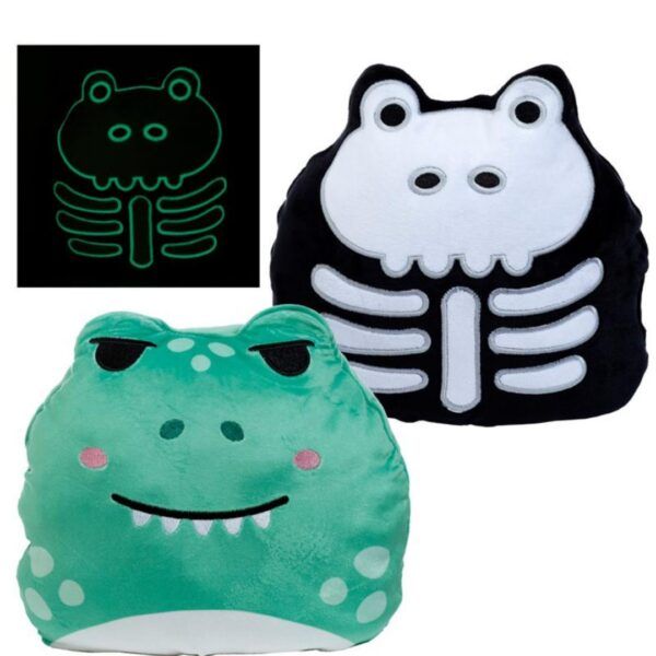 Cojín de peluche reversible Dinosaurio