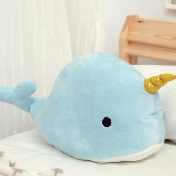 Peluche narval unicornio azul