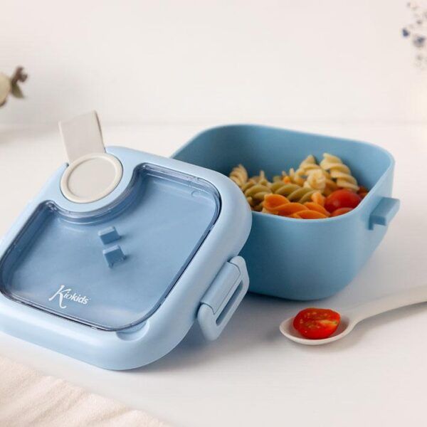 Fiambrera infantil con cuchara de Kiokids azul