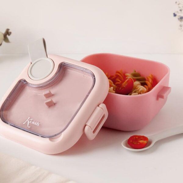 Fiambrera infantil cuchara Kiokids rosa