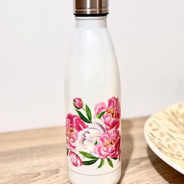 Botella termo acero inox Flores
